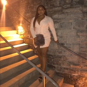 Coral Button Blazer Dress